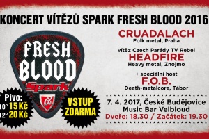 Koncert Vítězů Spark Fresh Blood 2016 v Českých Budějovicích