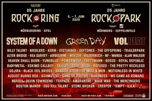 Německé festivaly Rock im Park a Rock am Ring oslaví příští rok výročí s VOLBEAT, GREEN DAY a SYSTEM OF A DOWN